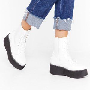White platform/ festival boots, brand new- size 6